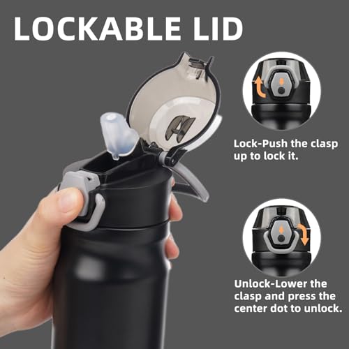 Image of Konokyo 18 oz Insulated Stainless Steel Sports Water Bottle with Straw Lid
