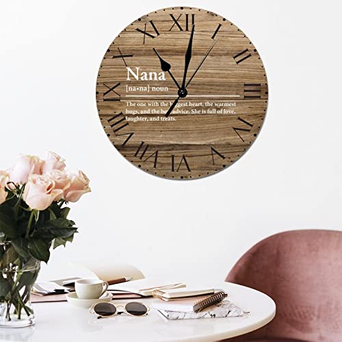 ArogGeld-Nana-Definition-PVC-Clock-Primitive-Quotes-Round-Wall-Clock-Typography-Post-Print-88in-Country-Battery-Operated-Round-Wall-Clock-for-Bedroom-Living-Room-Office-Home-Kitchen ArogGeld Nana Definition PVC Clock Primitive Quotes Round Wall Clock Typography Post Print 88in Country Battery Operated Round Wall Clock for Bedroom Living Room Office Home Kitchen