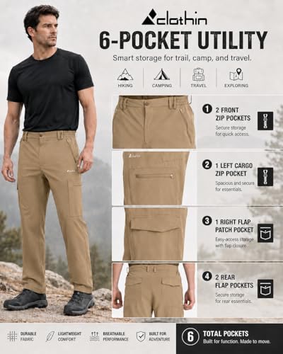 Image of clothin Mens Workout Athletic Pants Elastic-Waist Drawstring Pants for Sport Exercise Travel,Quick-Dry,Stretchy