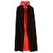 WESTLINK Cloak with Collar Costume Cape (35 - 55inches) Black Red Reversible