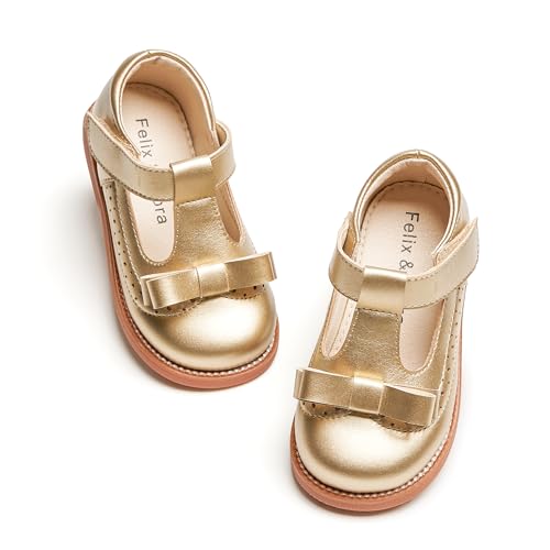 Image of Felix & Flora Toddler Little Girl Princess Dress Shoes-Mary Jane Flats for Girl Party School Shoes