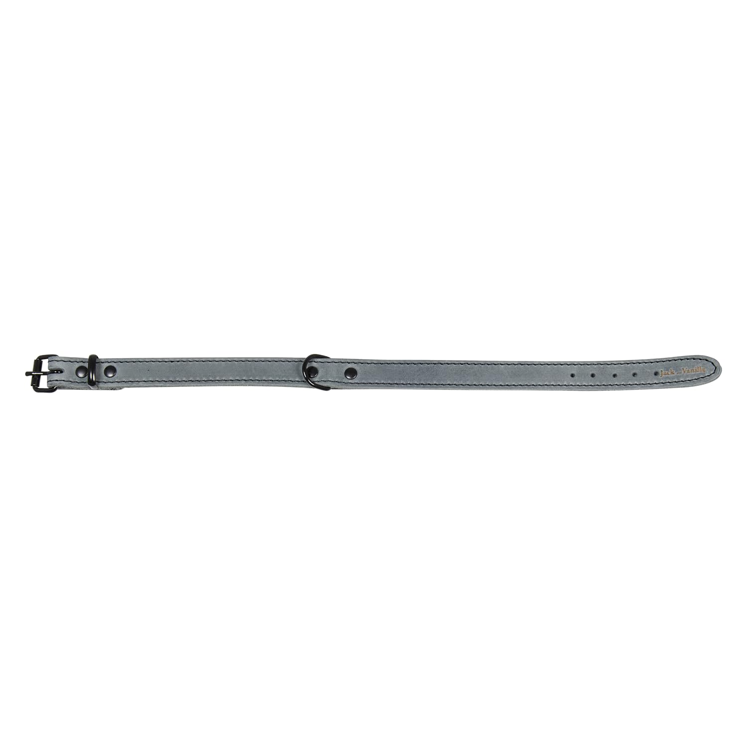 Jack and Vanilla, Black Label Dog Collar, for Small Medium and Large Dogs, Adjustable, Solid, Effective Closure, Color Grey