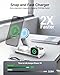 UEQ Foldable 3 in 1 Wireless Charging Station for Apple Compatible with Magsafe Charger Stand,Magnetic Wireless Charger Station for iPhone 17 Air 16 15 14 13 12 Series,Airpods Pro,Apple Watch (White)