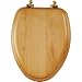 Mayfair 19601BR 378 Natural Reflections Wood Veneer Toilet Seat with Brass Hinges, Elongated, Natural Oak