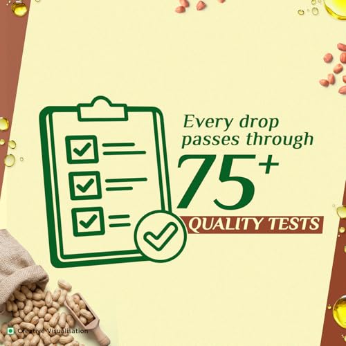 Image of Saffola Cold Pressed Groundnut Oil | 100% Cold Pressed Groundnut Oil | Unrefined, 0 trans fat, Chemical free | Helps Lower Cholesterol, Goodness of Omega 6 & Authentic Seed Flavour | 1L Pet Bottle