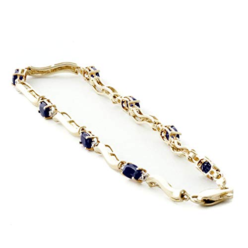 Galaxy Gold GG 2.01 Carat 14k Solid Gold Tennis Bracelet Diamond Sapphire3