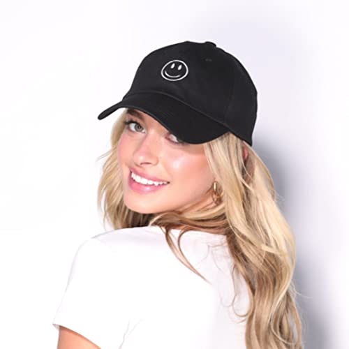 Cynicism Smiley Face Hat Baseball Cap Women Trucker Hat Men Cute Preppy Hat Embroidered Smile Dad Hat Adjustable Baseball Summer Hat, Orange-1 #TOP6