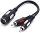VITALCO DIN Cinch Audio Adapter DIN 5 Pol Buchse auf 2X RCA Dual Cinch Stecker Männlich auf Weiblich 5-Polig 5 Poliger