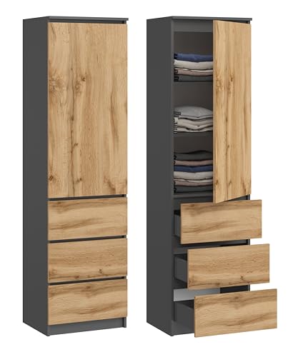 KUBUTKU Mehrzweckschrank mit 3 Schubladen 3 Fächern und Türen Haushaltsschrank Kleiderschrank...