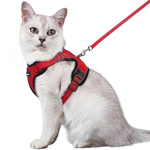 rabbitgoo Cat Harness and Lead Set, Adjustable Escape Proof Cat Lead for Walking Reflective Kitten Harness Set
