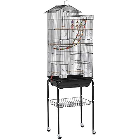 Yaheetech Jaula para Pájaros con Soporte y Ruedas Cover