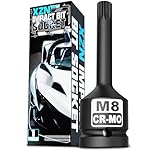 KIRXST Impact Triple Square Spline Bit Socket, 1/2" Drive M8 Spline Bit Socket, CR-MO Steel