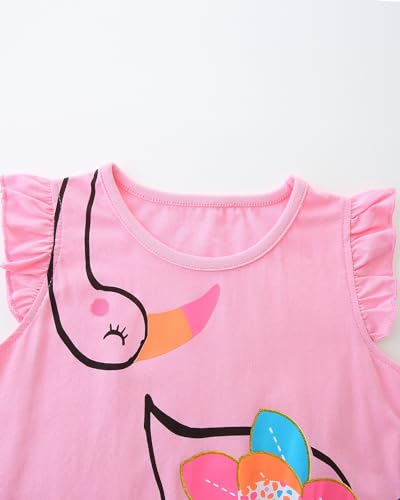 Image of Toddler Girls Short Sleeve Cotton Graphic T-Shirt Tops Casual Clothes 3 Pack Size 2-7Y