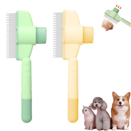 2PCS Pet Hair Removal Comb Flea Comb,2025 New StainlessSteel Cat ...