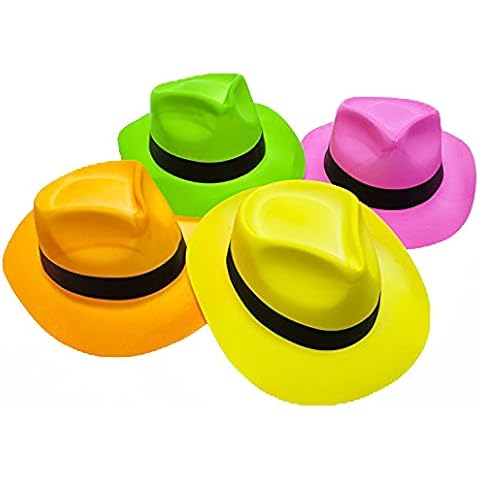 Sombreros de Plástico de Fiesta Neon Estilo Gánster Cover