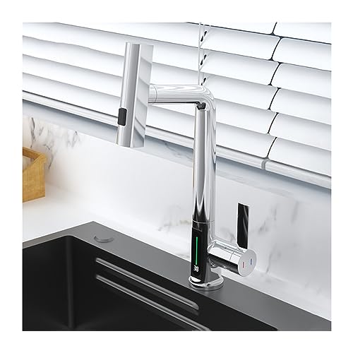 Robinet cascade pour évier de cuisine HJMMHX doté d'un affichage LED de température