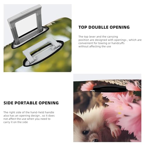 Travel Luggage Cover Fashion Suitcase Protector Cute Hedgehog in Flowers Spandex Baggage Covers Washable Suitcase Covers Anti-Scratch Luggage Cover Protectors Fits 18-32 Inch Suitcases Small4