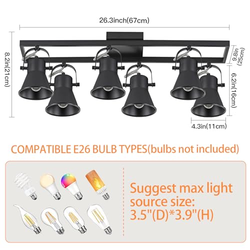 SEEBLEN-6-Light-Track-Lighting-Fixtures-Ceiling-Black-Kitchen-Track-LightModern-Track-Lighting-Flexibly-Rotatable-Light-Heads-for-Living-Room-Bathroom-Hallway SEEBLEN 6 Light Track Lighting Fixtures Ceiling Black Kitchen Track LightModern Track Lighting Flexibly Rotatable Light Heads for Living Room Bathroom Hallway