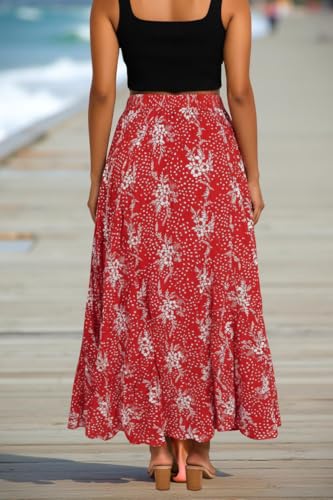 Image of Premium Long Skirt | Stylish Long Crushed Cotton & Unique Prints | Floor Length Skirt for Women | Elastic Waist Premium Maxi Skirt - Comfortable Casual Wear