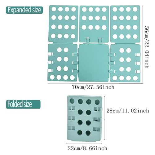 Hinapan 1 Stück Klappbrett für Kleidung, T-Shirt-Kleiderordner, T-Shirt Klappbrett, Einfach zu Falten, Einfach und Schnell, Langlebiger Kunststoff, Faltbrett für Kinder und Erwachsene (Grün)