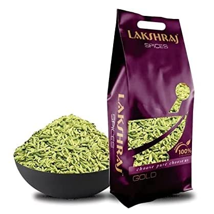 Image of LAKSHRAJ SPICES Lakhnavi Fennel Seeds - 1 Kg | Lakhnavi Souff