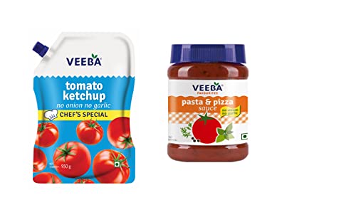 Image of Veeba Pasta and Pizza Sauce - No Onion No Garlic, 280g TOMATO KETCHUP - NO ONION NO GARLIC CHEF'S SPECIAL (950G)