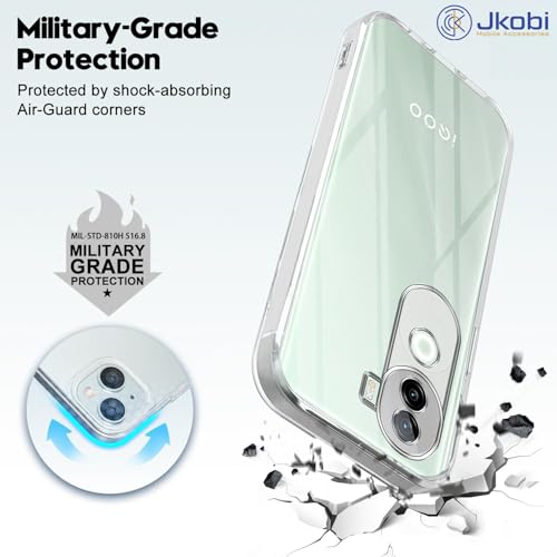 Image of Jkobi Back Cover for vivo iQOO Z9s (Silicone Clear Shockproof Case with Camera Protection | Soft and Flexible | Transparent)