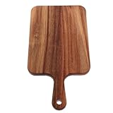 MAGICLULU Schneidebrett Holz mit Griff Beidseitig Verwendbares Massivholz Schneidebrett für Küche und Pizza Robustes Akazienholz Küchenbrett Rutschfestes Holzschneidbrett für Arbeitsplatte