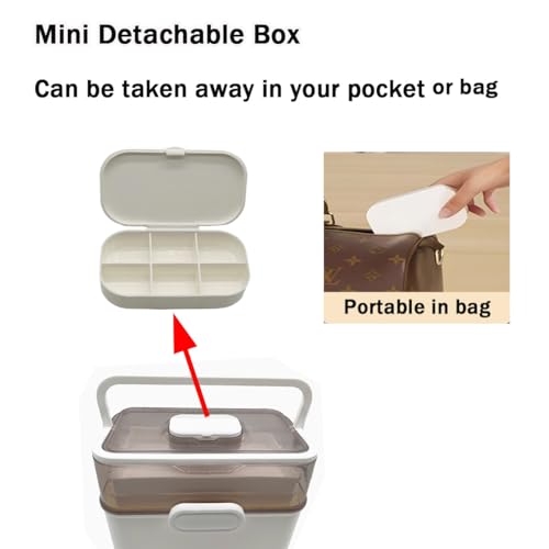 Image of ZLY First Aid Box, 3-Tier First Aid Container Empty with Mini Box,11.2in Accessory Storage Organizer, Craft Boxes for Storing Accessory First Aid Supplies, Crafts, Sewing Tools, Art Supplies