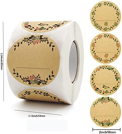 500 Pieces Adhesive Stickers Roll (5*5cm) for Store Owners, Crafts, Jar and Canning Labels, Price Tags