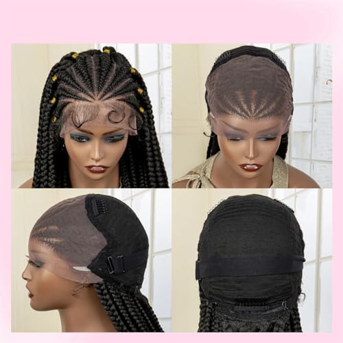 Perruque avant en dentelle tressée avec tresses cornrow légères et confortables