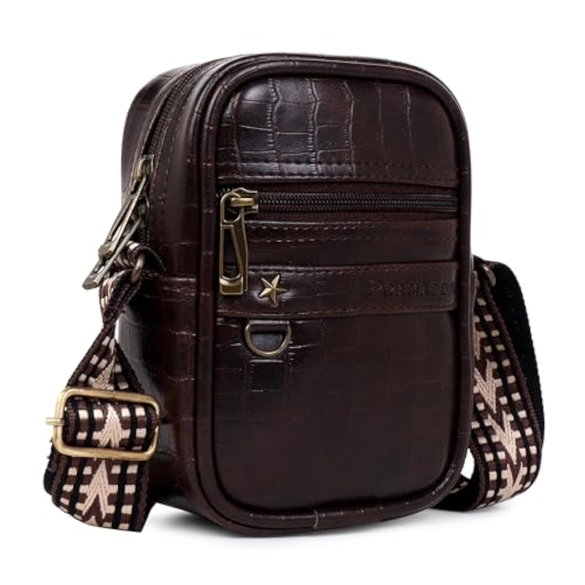 Gloss Leather Small Sling Bag for Men, Stylish Crossbody Gift