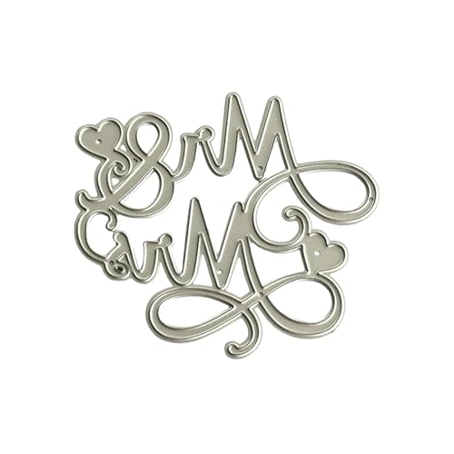 Corazón Mr Mrs Metal Estampación Corte Estampado Plantilla Moldes Moldes Cortar Torres Para FotoCard Diario Scrapbooking Decoración Acero al Carbono Palillos de Corte Corazón Señora Sello Cortes