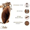 Merbaa Berlin hand-carved Fringed Shoulder Bag Natural Cowhide Hand Bag with Floral Hand Tooling