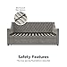 Little Seeds Ambrosia Diamond Tufted Upholstered Design Daybed and Trundle Set, Twin Size Frame, Light Grey