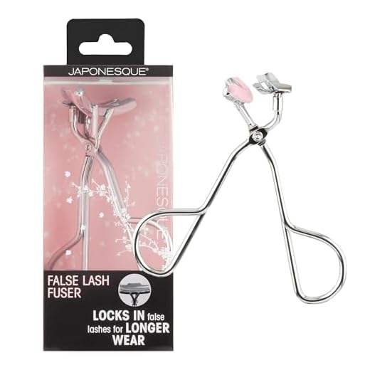 JAPONESQUE False Lash Fuser and Curler - Fuse Natural Lashes to False Eyelashes - No More Flyaway Corners! Great Tool for Short Natural Lashes