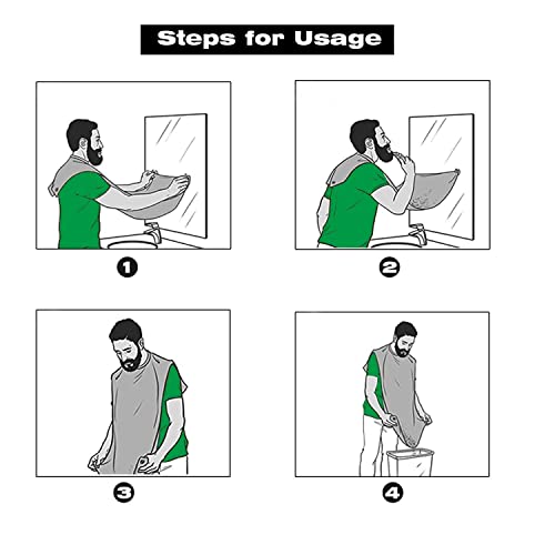 Avental de barba de babador de barba, apanhador de aparas de cabelo de barba para barbear e aparar,