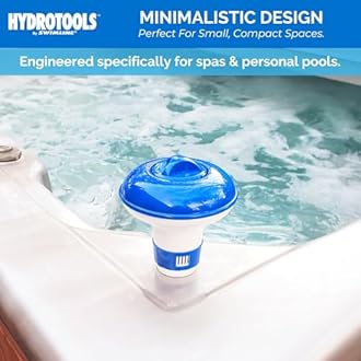 Swimline HYDROTOOLS 8715 Mini Chemical Dispenser For Spas and Personal Pools| Compatible With Bromine & Chlorine Supports 1’’ Tablets | Adjustable Control Ring For Customizable Flow Rate
