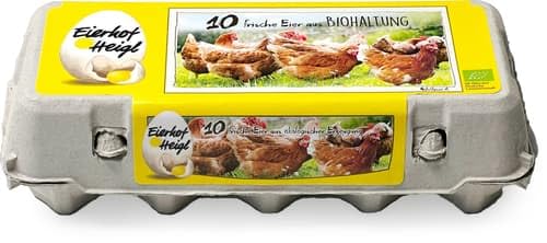 Eierhof Heigl 10 frische BIO Eier Gew.kl. M/L Gütekl. A (10 piece)