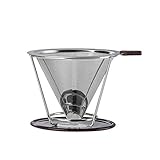 szkn Edelstahlhalter, Metallgeflecht, Kaffeefilter, Tropfbecher One 04