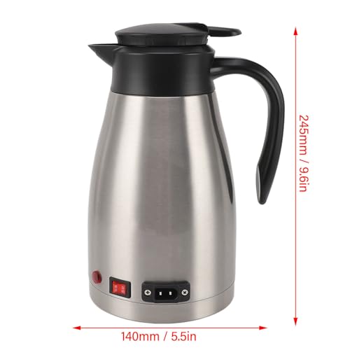 Tetera eléctrica portátil de coche 12V acero inoxidable 1300ml miniatura 2