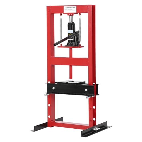 6 T Hydraulic Press, H-Frame Bearing Press, Adjustable Working Table Height, Strong Load Capacity, for Car Repair Garage