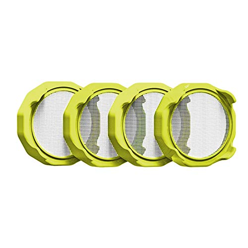 Coobbar 4 Pcs Sprouting lids with Stainless Steel Screen for Wide Mouth Mason Jars, Jars for Making Organic Sprout Seeds