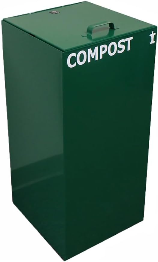 28 Gallon Commercial Grade Indoor Compost Bin for Disposal of Organic Waste to be Used in Offices, Public Spaces - Charcoal