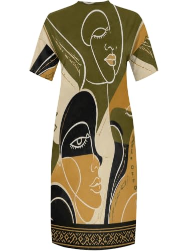 Image of PinkPatty Women's Oversize V Neck Short Sleeve Maxi Dress with Pockets