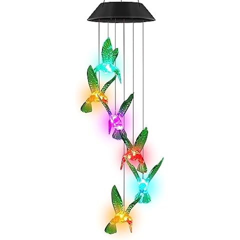 Wind Chimes for Outdoor Spaces (Patio, Balcony, Garden, Backyard), Artsy Decorative Lights (Green) Cover