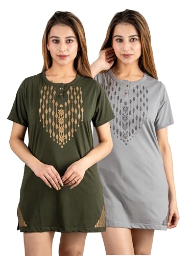 Image of Long Tshirts for Women Combo of 2 | Women Long t Shirt| Long Shirt for Women |Long T-Shirts for Women