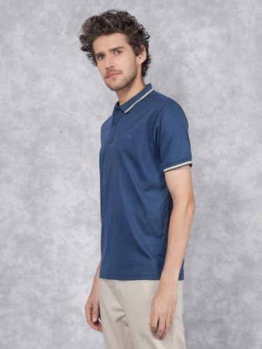 Image of Crimsoune Club Men's Blue Polo Neck T-Shirt
