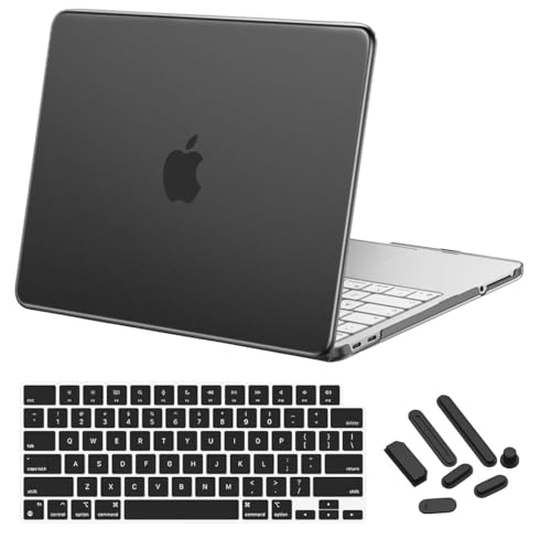 Image of Midkart Matte Case Compatible with MacBook Neo 13 inch 2026 Release Model A3404 A18 Pro Chip 3 in 1 Kit Precise Fit Protective Hard Shell Plastic Cover Keyguard & Dust Plugs, Black