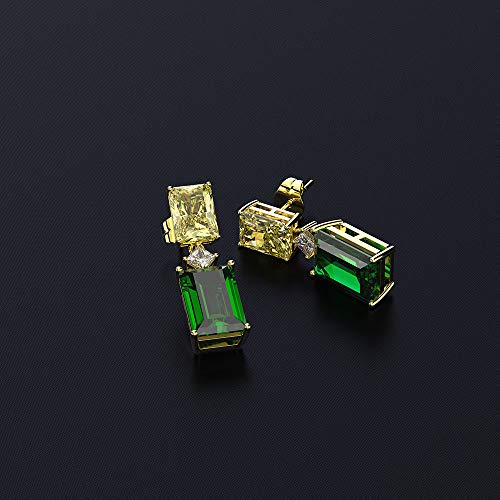 Boucles d'oreilles émeraude légères et hypoallergéniques pour oreilles sensibles